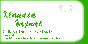 klaudia hajnal business card